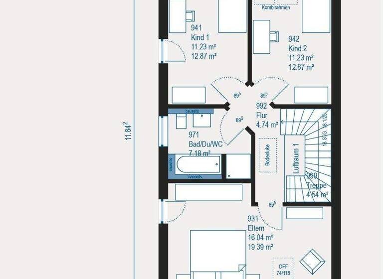 Doppelhaushälfte zum Kauf 383.879 € 5 Zimmer 151,6 m² 245 m² Grundstück Frohnhausen Essen 45144