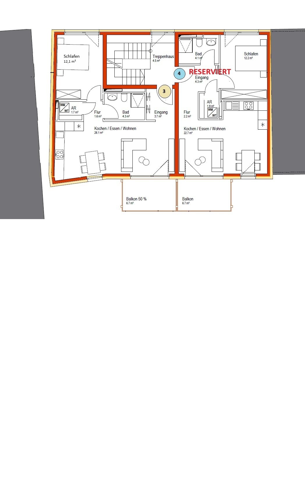 Wohnung zum Kauf provisionsfrei als Kapitalanlage geeignet 299.000 € 2 Zimmer 52,9 m²<br/>Wohnfläche Neckarhausen Nürtingen 72622