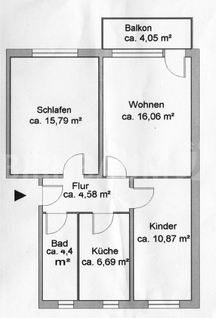 Wohnung zur Miete 600 € 3 Zimmer 60 m²<br/>Wohnfläche 1.<br/>Geschoss 15.01.2025<br/>Verfügbarkeit Südliche Mühlenvorstadt / Obstbausiedlung Greifswald 17491