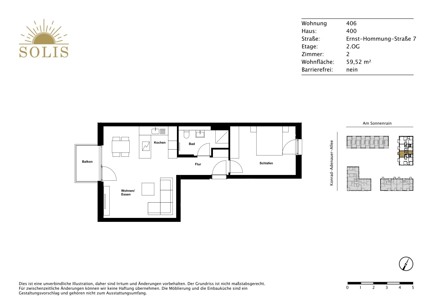 Wohnung zur Miete 745 € 2 Zimmer 59,5 m²<br/>Wohnfläche 2.<br/>Geschoss Ernst-Hornung-Straße 7 Hessental Schwäbisch Hall 74523