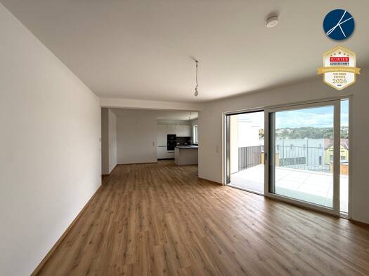Terrassenwohnung zur Miete - Erstbezug 1.000 € 3 Zimmer 82,1 m² 1. Geschoss Langenloiser Straße 15 Lengenfeld 3552