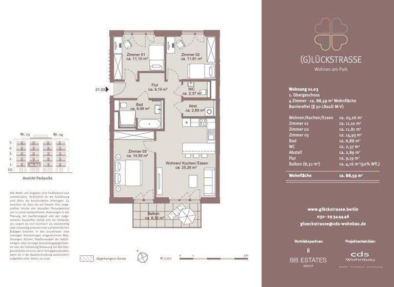 Wohnung zum Kauf - Erstbezug 630.000 € 4 Zimmer 88,6 m² 1. Geschoss Lichtenberg Berlin 10317