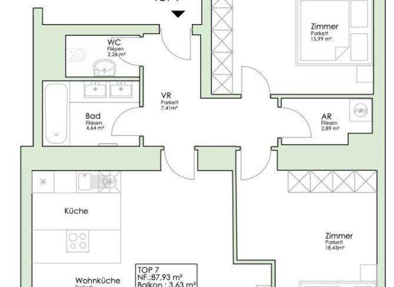 WG-Zimmer zum Kauf 915.000 € 3 Zimmer 87,9 m² 3. Geschoss Wien 1030