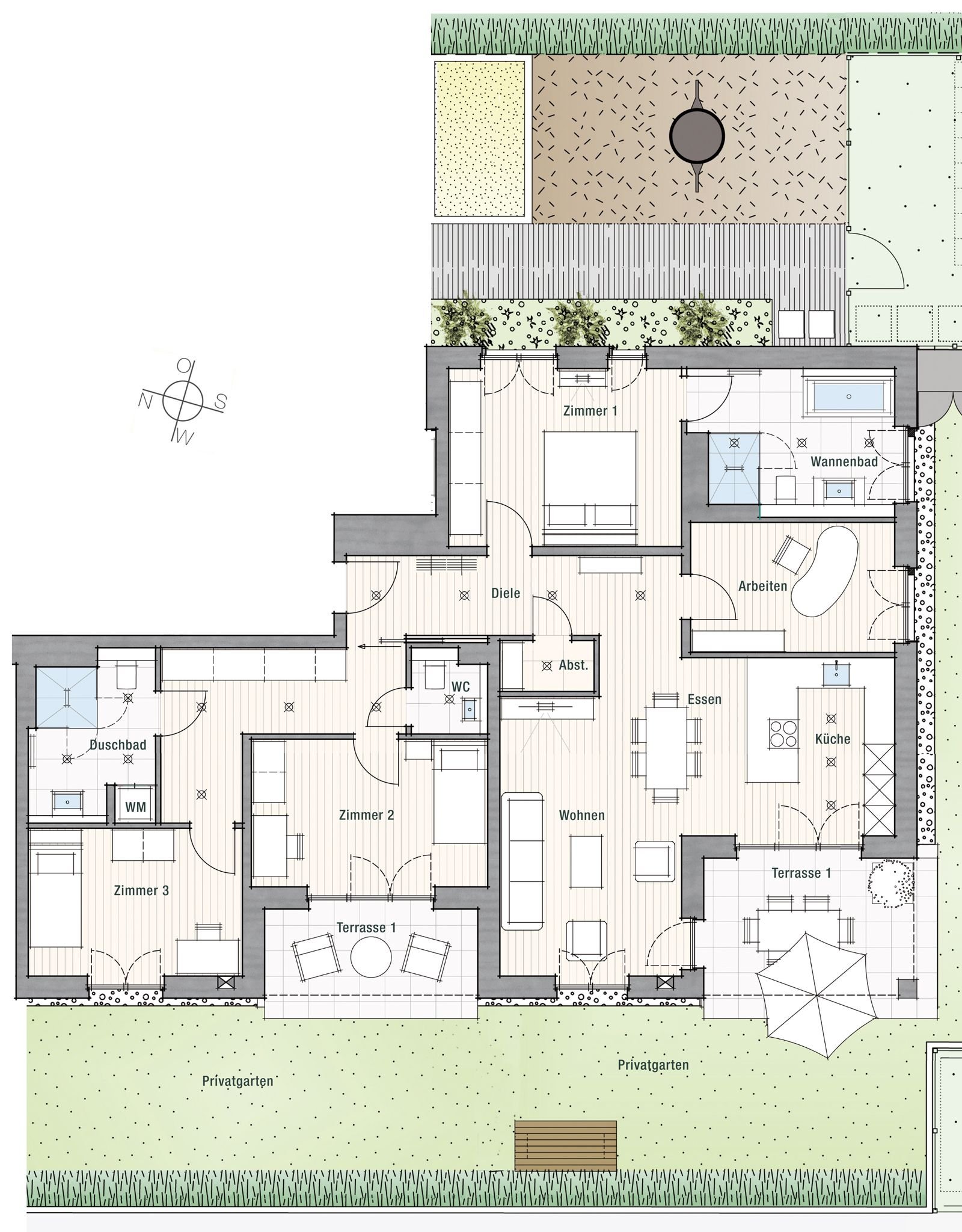 Wohnung zum Kauf provisionsfrei 1.014.500 € 4 Zimmer 143,5 m²<br/>Wohnfläche EG<br/>Geschoss Zähringen Freiburg im Breisgau 79108