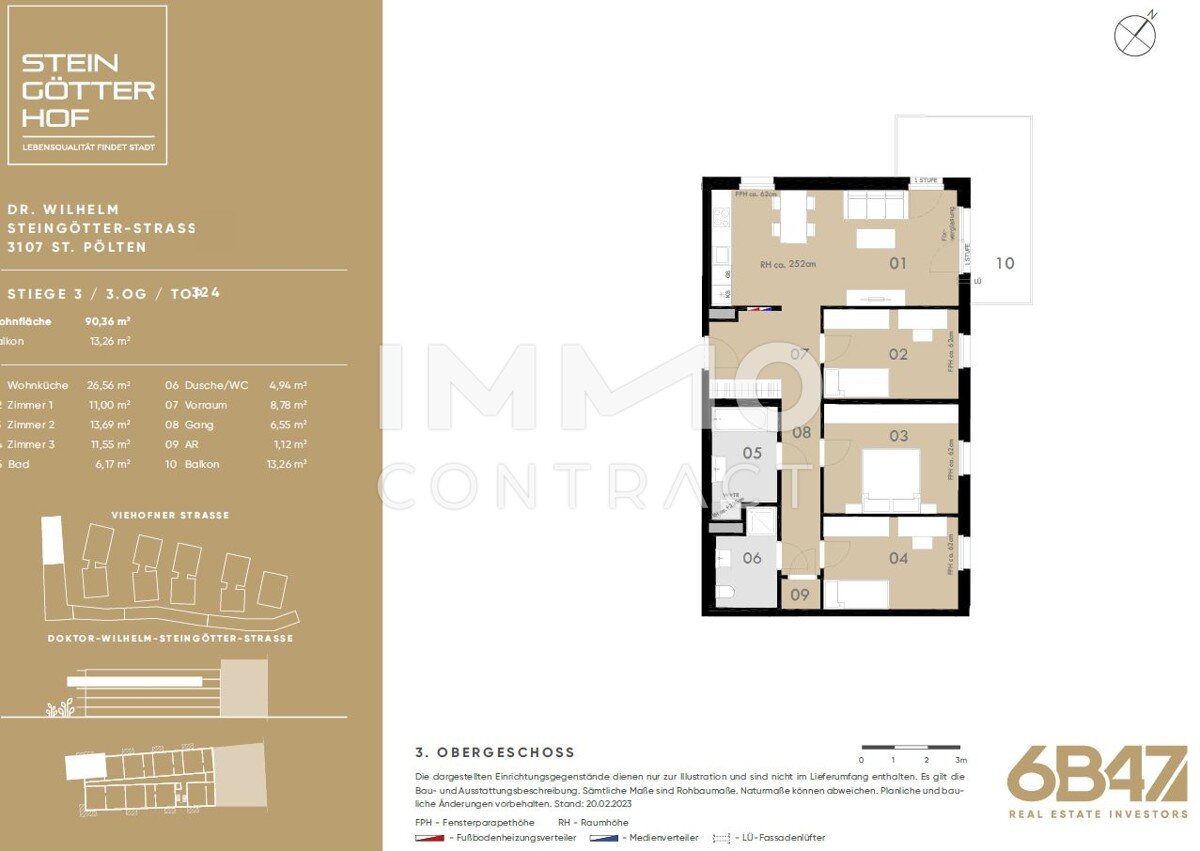 Wohnung zum Kauf provisionsfrei 347.800 € 4 Zimmer 90,4 m²<br/>Wohnfläche 3.<br/>Geschoss St. Pölten St.Pölten 3100