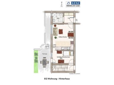 Terrassenwohnung zur Miete 460 € 2 Zimmer 39,5 m² EG Oldendorfer Strasse 4 Hollenstedt Hollenstedt 21279