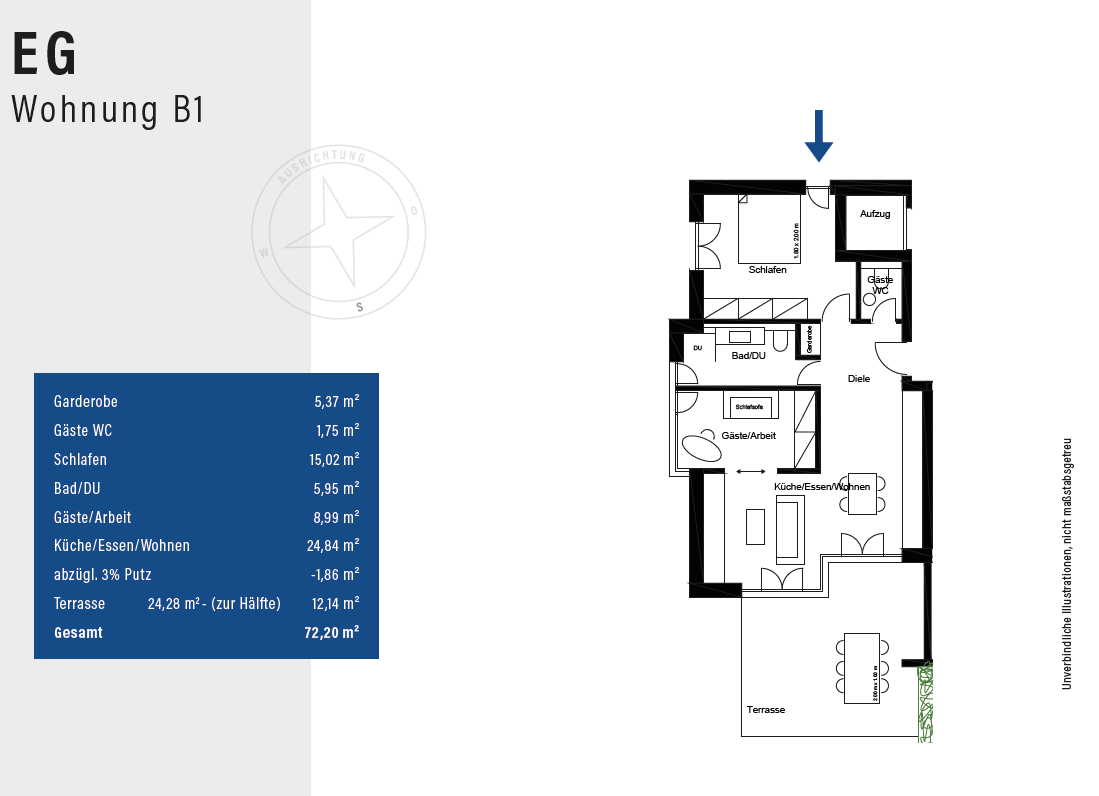 Wohnung zur Miete 1.320 € 3 Zimmer 72 m²<br/>Wohnfläche EG<br/>Geschoss ab sofort<br/>Verfügbarkeit Sankt-Ulrich-Str.44 Überlingen Überlingen 88662