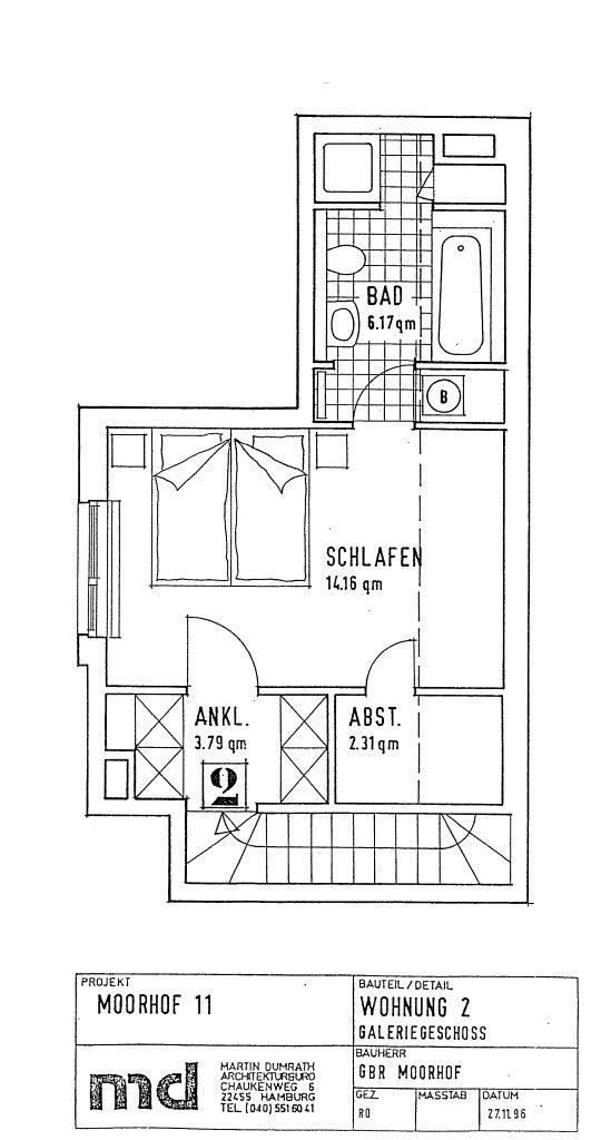 Wohnung zur Miete 850 € 2 Zimmer 74 m²<br/>Wohnfläche 01.02.2025<br/>Verfügbarkeit Moorhof 11 Poppenbüttel Hamburg 22399