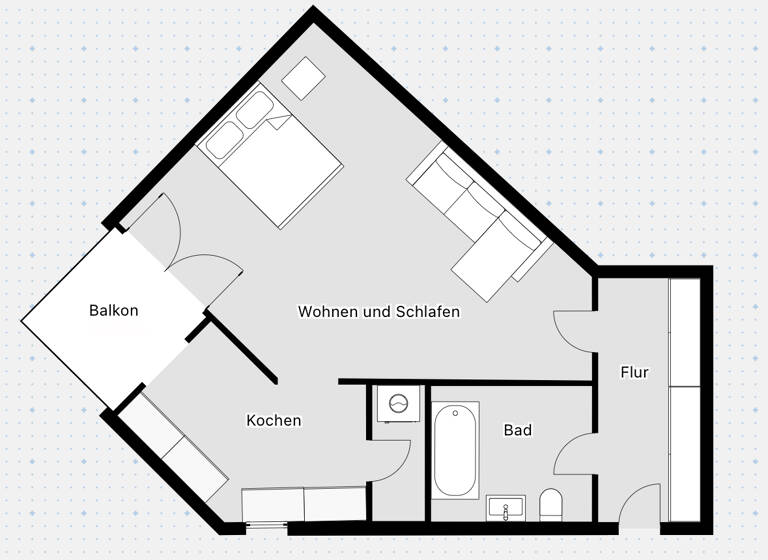 Wohnung zum Kauf 91.920 € 1 Zimmer 45 m²<br/>Wohnfläche EG<br/>Geschoss Wielandstraße 2 Paulusviertel Halle 06114