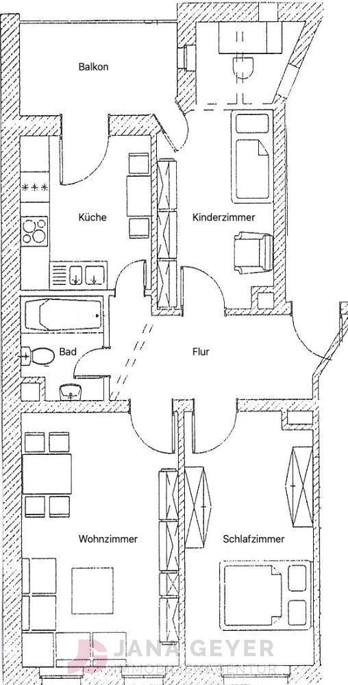 Wohnung zum Kauf provisionsfrei 185.000 € 3 Zimmer 65 m²<br/>Wohnfläche 2.<br/>Geschoss Taubestraße 39 Schönefeld-Abtnaundorf Leipzig 04347