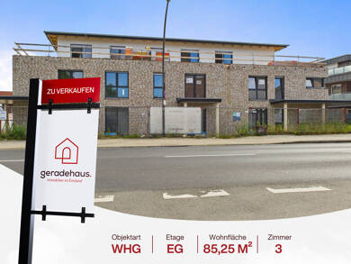 Wohnung zum Kauf - Erstbezug 339.000 € 3 Zimmer 85,3 m² EG frei ab sofort Lingen Lingen 49809