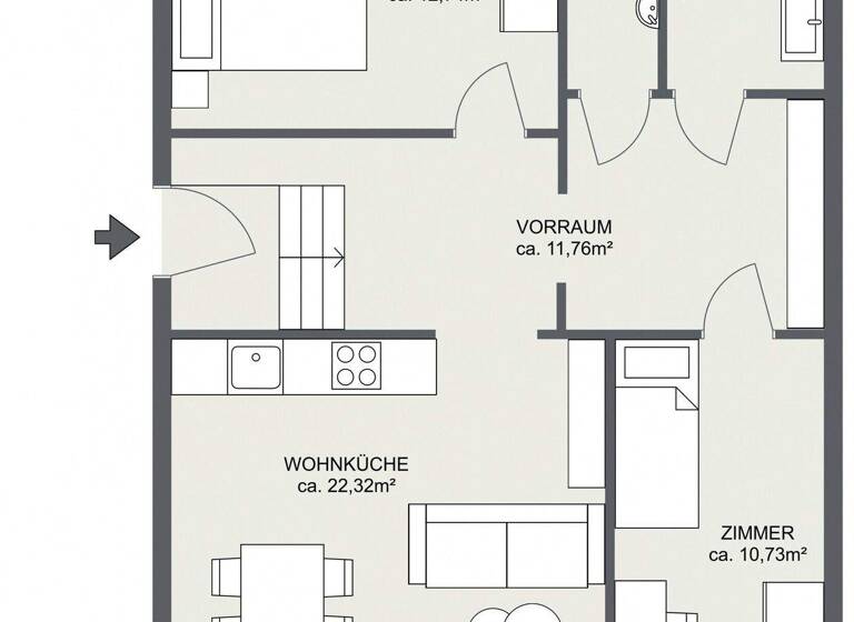 Wohnung zum Kauf 299.000 € 3 Zimmer 64,6 m² EG Wien 1160