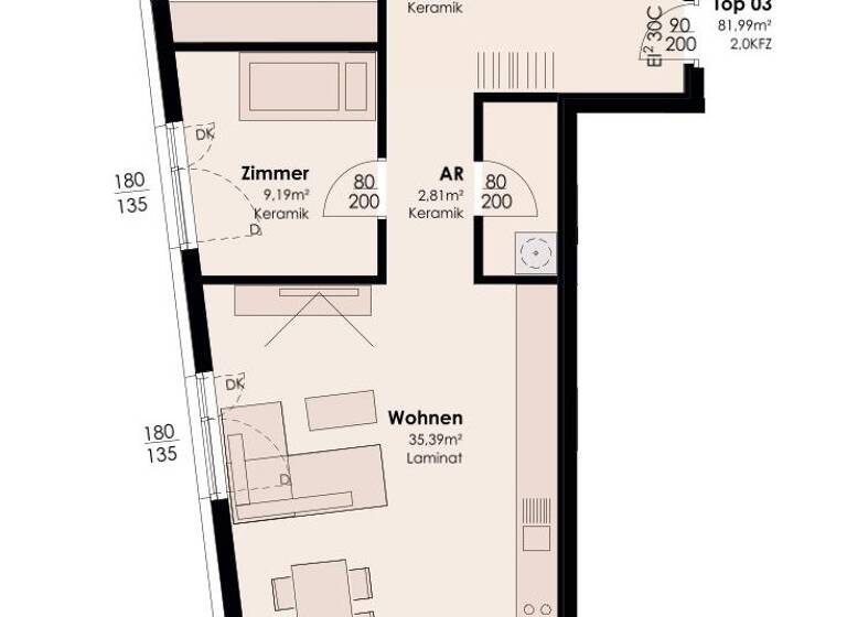 Wohnung zum Kauf - Erstbezug 382.206 € 3 Zimmer 82 m² Trins 6152