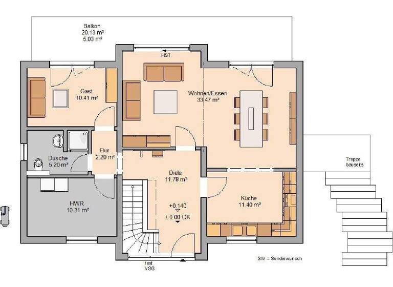 Einfamilienhaus zum Kauf provisionsfrei 684.900 € 8 Zimmer 223 m² 682 m² Grundstück Rengen Daun 54550