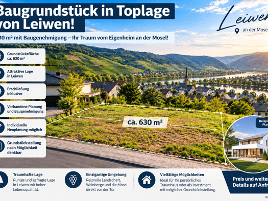 Grundstück zum Kauf provisionsfrei 130.000 € 630 m² Grundstück frei ab sofort Leiwen 54340