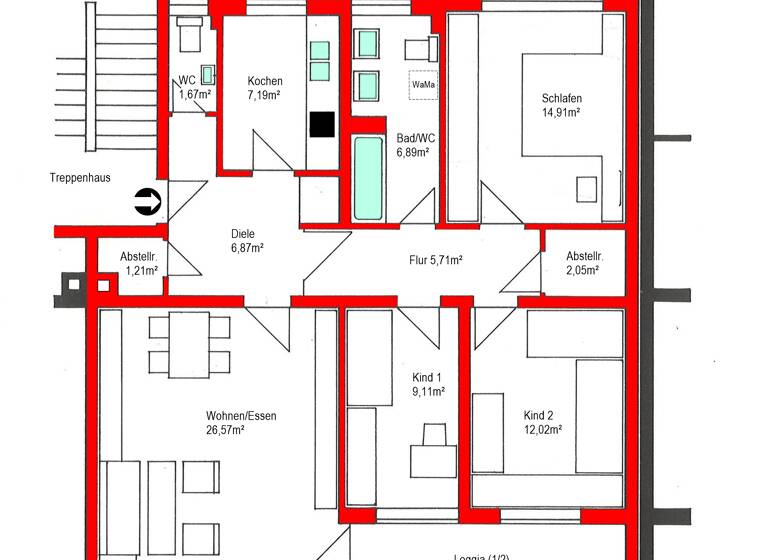 Wohnung zum Kauf 339.000 € 4 Zimmer 94 m²<br/>Wohnfläche 3.<br/>Geschoss ab sofort<br/>Verfügbarkeit Langwasser Nürnberg 90471