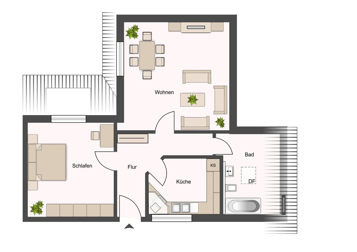 Wohnung zum Kauf 155.000 € 2 Zimmer 62,4 m²<br/>Wohnfläche 1.<br/>Geschoss Windelsbleiche Bielefeld / Senne 33659