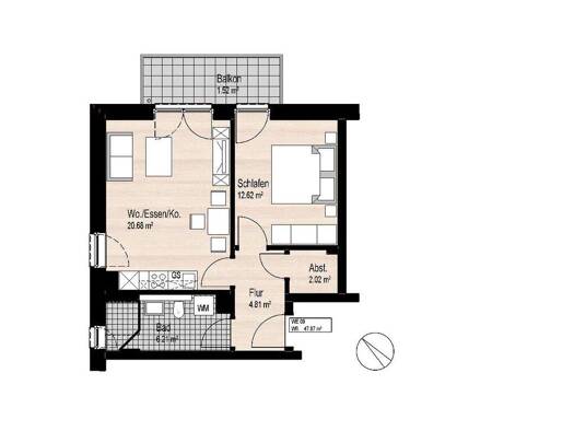 Wohnung zur Miete 480 € 2 Zimmer 47,5 m² 1. Geschoss frei ab 15.03.2026 Am Schlosspark 2 Agathenburg 21684