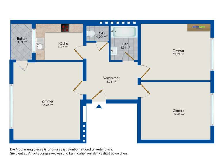 Wohnung zum Kauf 159.000 € 3 Zimmer 66,2 m² 2. Geschoss frei ab sofort Neunkirchen 2620