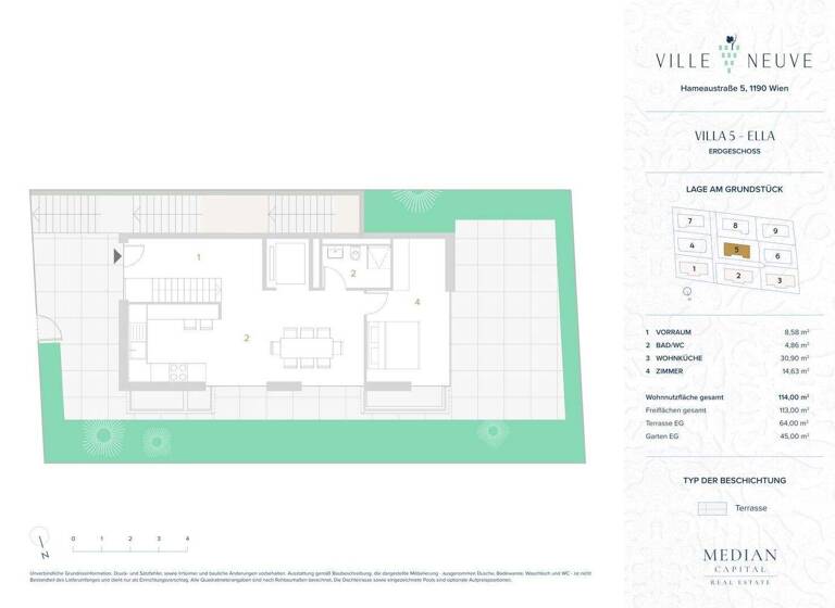 Haus zur Miete - Erstbezug 1.977 € 4,5 Zimmer 114 m² Wien 1190