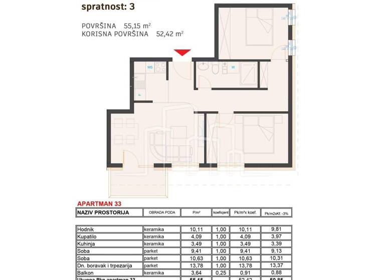 Wohnung zum Kauf 3 Zimmer 3. Geschoss Pale