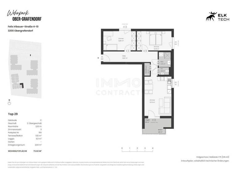 Wohnung zum Kauf - Erstbezug provisionsfrei 242.000 € 3 Zimmer 73,6 m² Ober-Grafendorf 3200