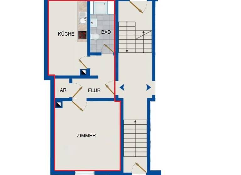 Wohnung zur Miete 520 € 1 Zimmer 33,9 m²<br/>Wohnfläche EG<br/>Geschoss Erlenstegen Nürnberg 90491