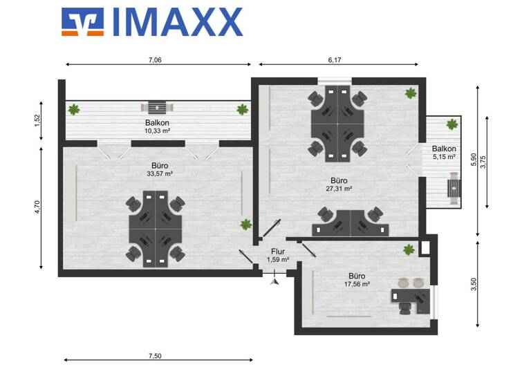 Bürofläche zur Miete 10,39 € 3 Zimmer 141 m² Bürofläche Bad Nauheim 61231