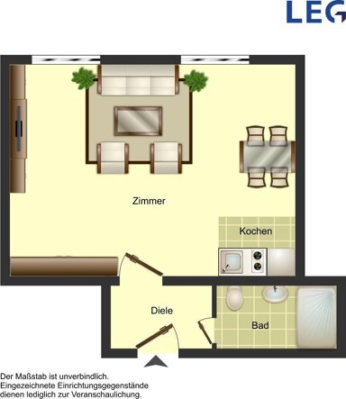 Wohnung zur Miete 338 € 1 Zimmer 31 m² 2. Geschoss frei ab 01.10.2024 Zum Roten Berge 19 Hiltrup - Mitte Münster 48165