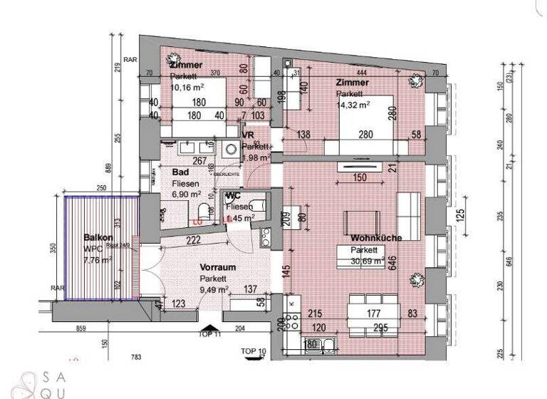 Wohnung zum Kauf 849.000 € 3 Zimmer 75,2 m² 2. Geschoss Wien, Margareten / Wien 5., Margareten 1050