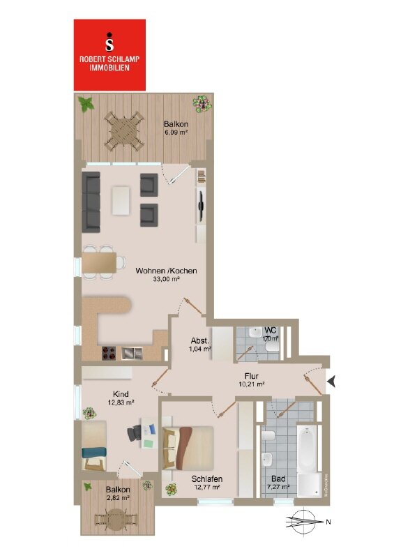 Wohnung zum Kauf 635.000 € 3 Zimmer 88 m²<br/>Wohnfläche 2.<br/>Geschoss Rosenheim 83022