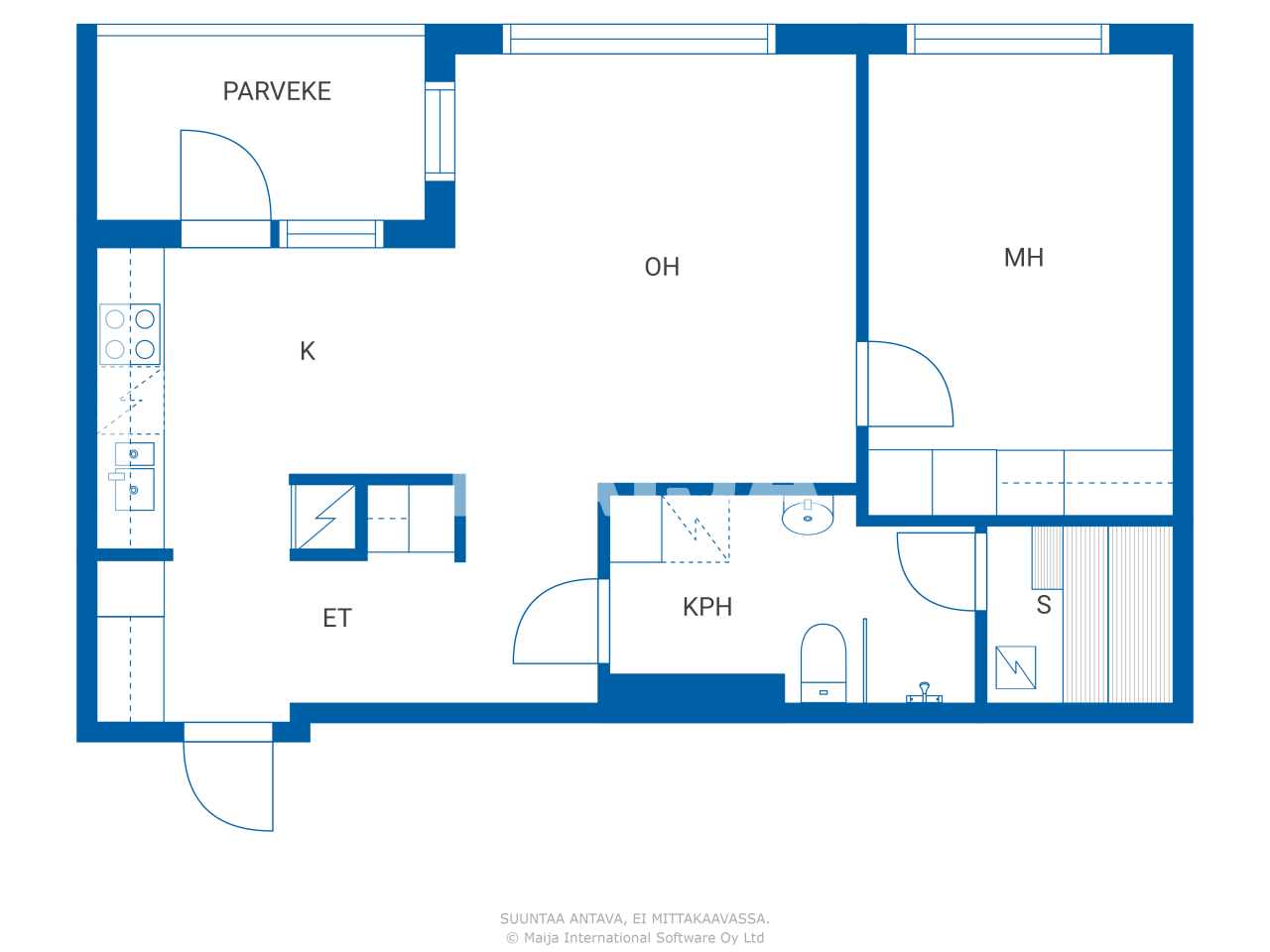 Studio zum Kauf 232.000 € 2 Zimmer 52,5 m²<br/>Wohnfläche 4.<br/>Geschoss Radanrakentajantie 4 Helsinki 00520