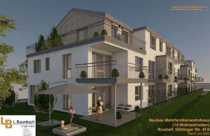 Immobilie in Rosdorf - Schöne 2-Zimmer-Wohnung, Stellplatz, PV-Solar für Wärmepume in Rosdorf, Göttinger Str. 47 a - Bild 0