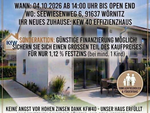 Haus zum Kauf - Erstbezug provisionsfrei 399.990 € 4 Zimmer 122 m² frei ab 04.10.2026 Eyb Ansbach 91522