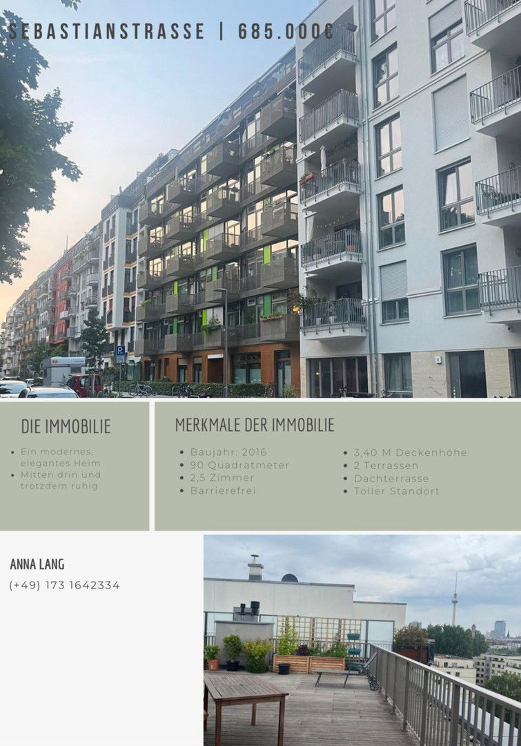 Wohnung zum Kauf provisionsfrei 685.000 € 2,5 Zimmer 90 m²<br/>Wohnfläche EG<br/>Geschoss Sebastianstraße 15 Mitte Berlin 10179