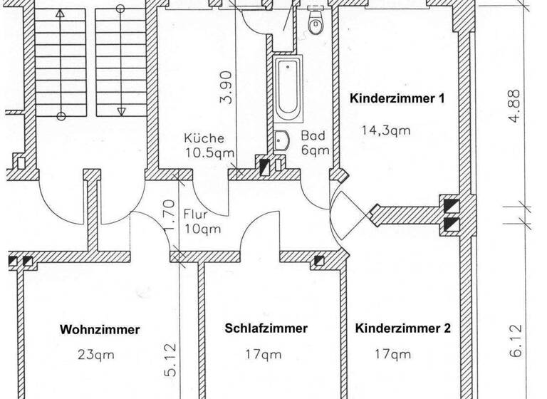 Wohnung zur Miete 890 € 4 Zimmer 107 m² Cöllner Straße 2 Meißen 01662