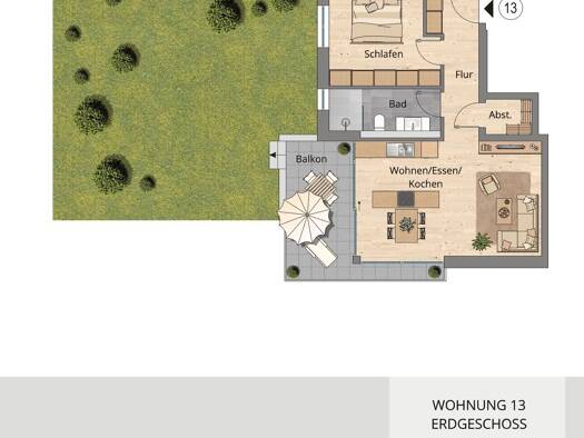 Wohnung zum Kauf - Neubau provisionsfrei 266.900 € 2 Zimmer 63,1 m² EG Rothenburger Str. 25 Creglingen 97993