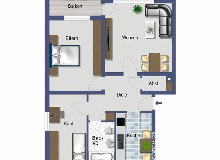 Wohnung zum Kauf provisionsfrei 190.000 € 3 Zimmer 73,4 m²<br/>Wohnfläche 2.<br/>Geschoss Tiefenbroich Ratingen 40880