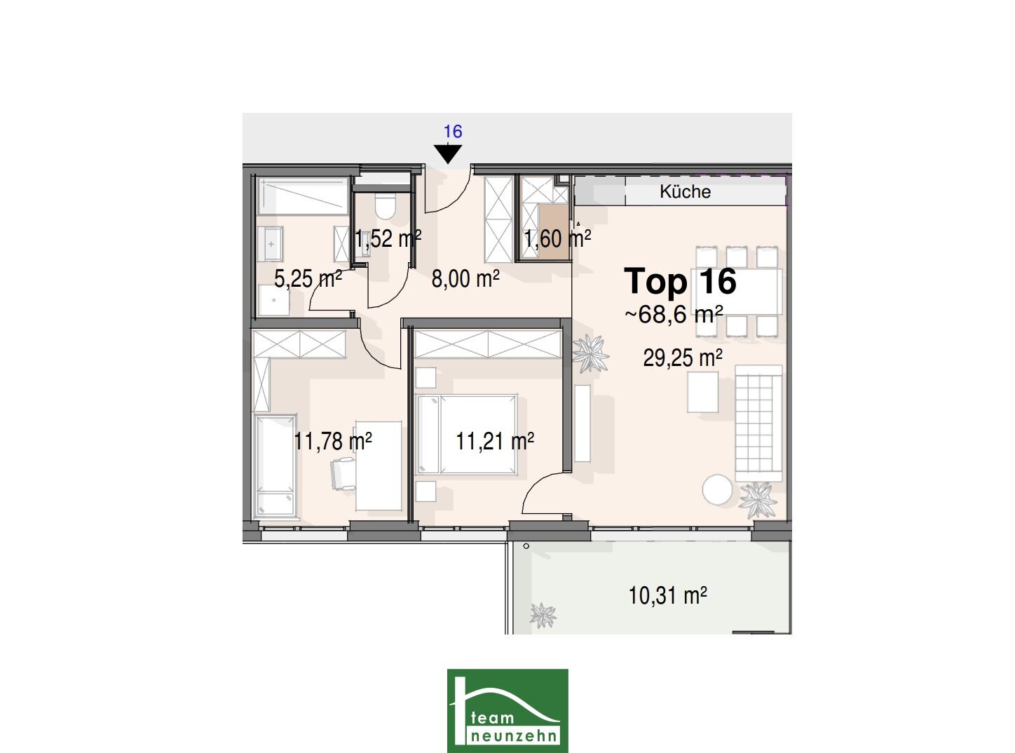 Wohnung zum Kauf 315.001 € 3 Zimmer 68,9 m²<br/>Wohnfläche 1.<br/>Geschoss Bahnhofstraße 22 Strasshof an der Nordbahn 2231