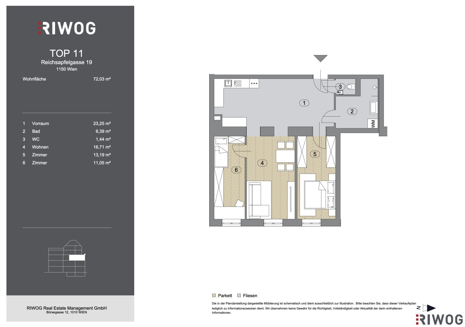 Wohnung zum Kauf 381.759 € 3 Zimmer 72 m²<br/>Wohnfläche 2.<br/>Geschoss Wien 1150