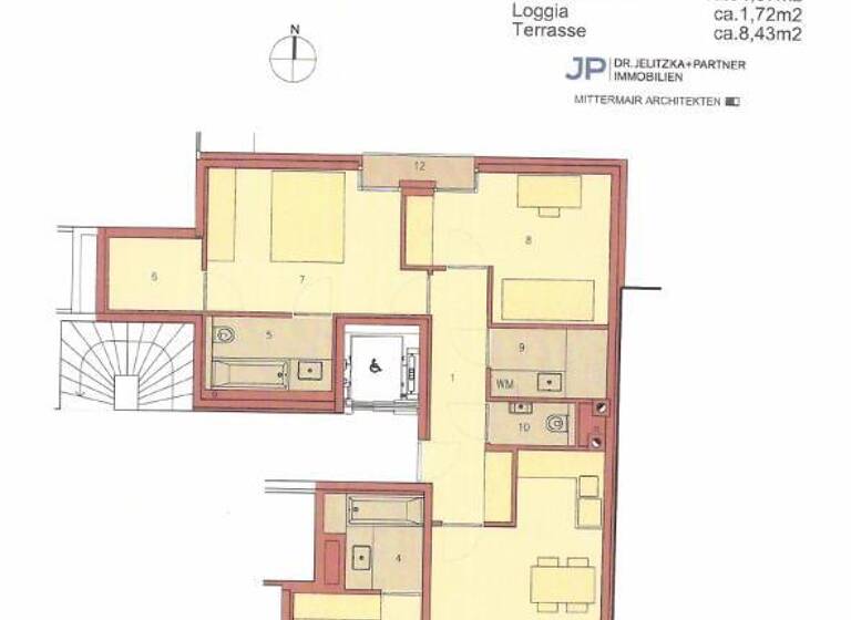 WG-Zimmer zur Miete 1.668 € 4 Zimmer 85 m² 6. Geschoss frei ab 01.07.2026 Wien 1070