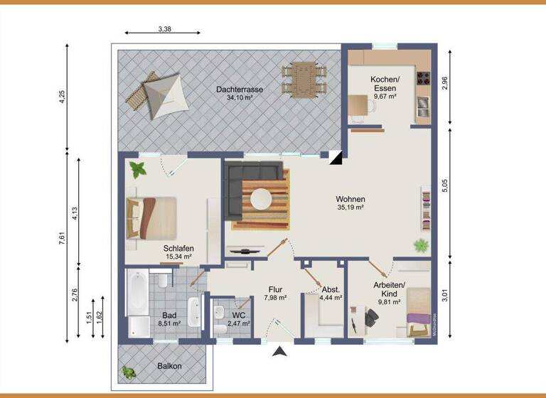 Wohnung zum Kauf 385.000 € 3 Zimmer 107,5 m² 4. Geschoss Zell Zell am Harmersbach 77736