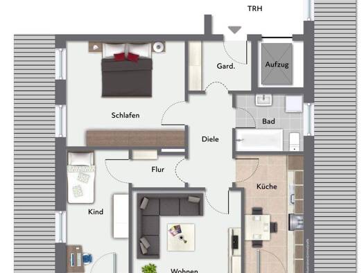 Wohnung zur Miete 750 € 3 Zimmer 82 m² 3. Geschoss Deggendorf 94469