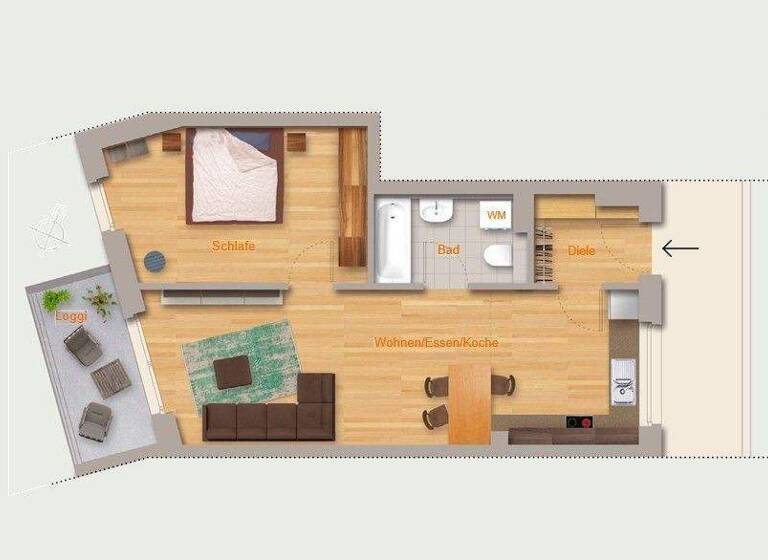 Wohnung zur Miete 950 € 2 Zimmer 57,2 m² Zerzabelshof Nürnberg 90478