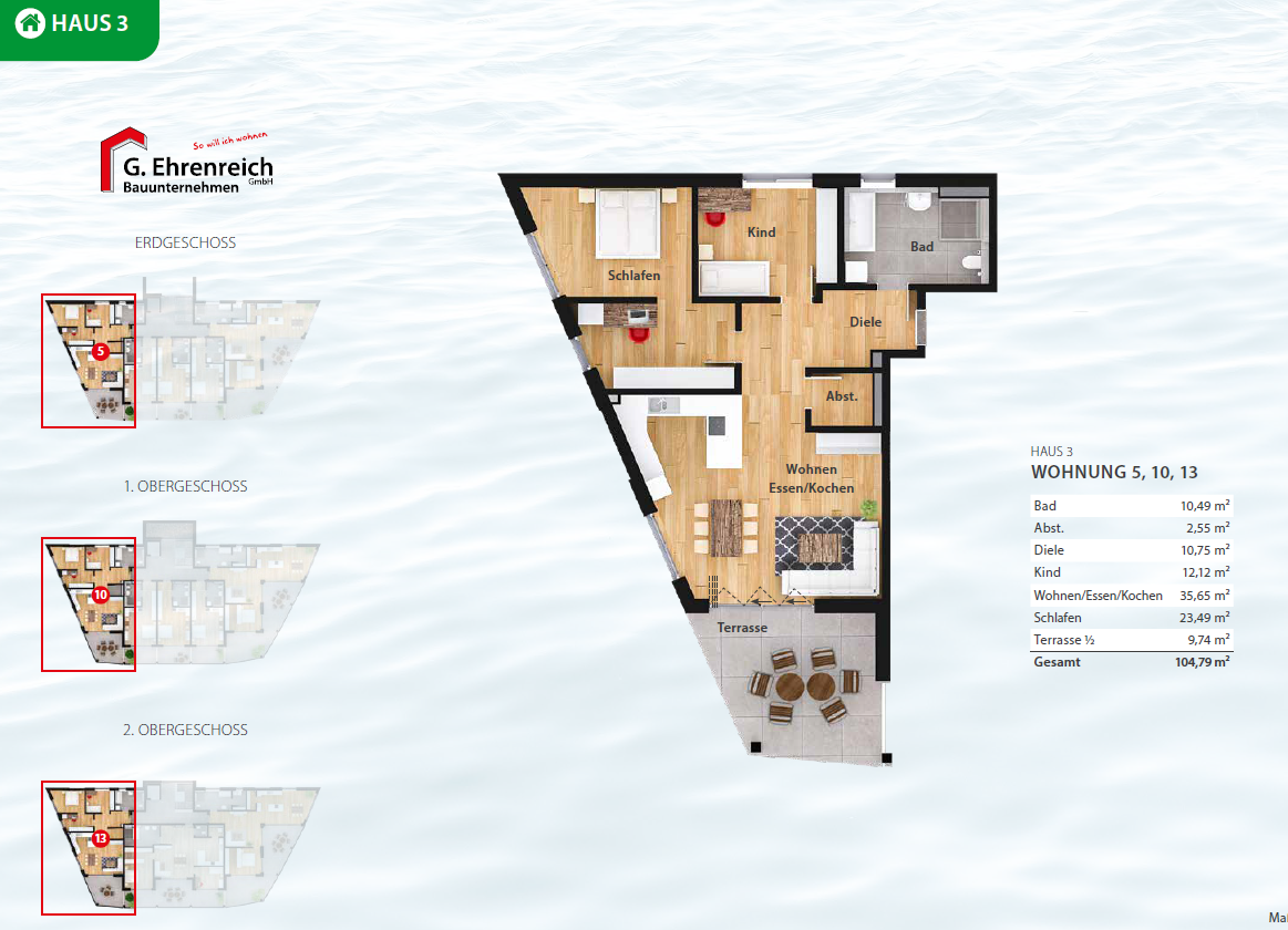 Penthouse zum Kauf provisionsfrei 3 Zimmer 104,8 m²<br/>Wohnfläche 2.<br/>Geschoss ab sofort<br/>Verfügbarkeit Am Retzer Schübl 2 Steinberg Steinberg am See 92449