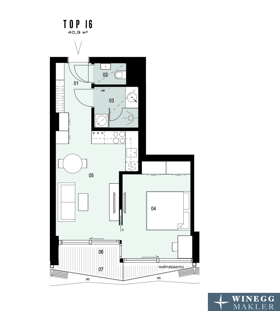 Terrassenwohnung zum Kauf 725.000 € 2 Zimmer 40,7 m²<br/>Wohnfläche 2.<br/>Geschoss Franz-Josefs-Kai Wien 1010