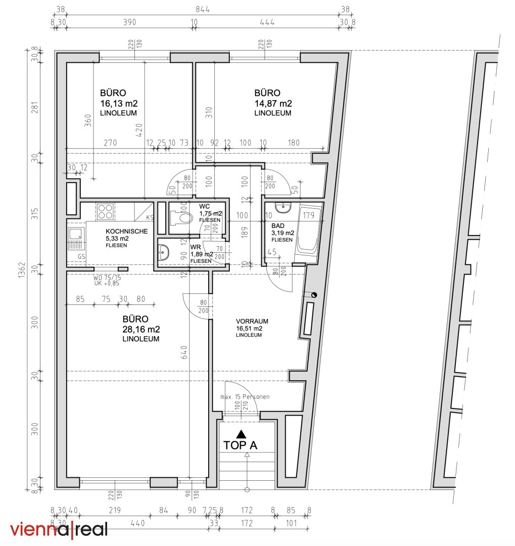 Büro-/Praxisfläche zur Miete 617 € 3 Zimmer Hölzlgasse Klosterneuburg 3400