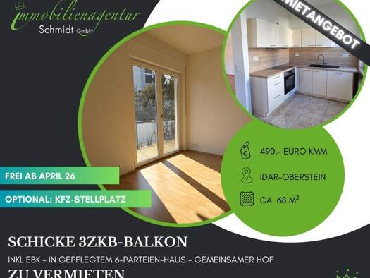 Wohnung zur Miete 490 € 3 Zimmer 68 m² 1. Geschoss Idar-Oberstein 55743