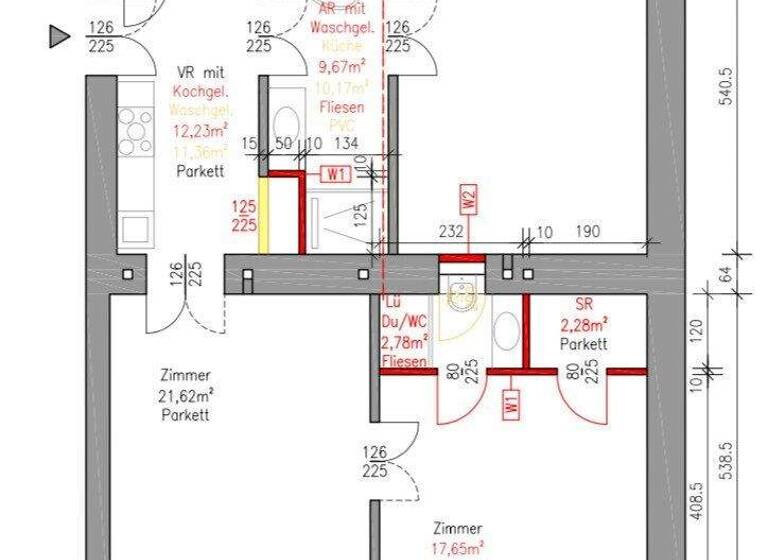 Wohnung zum Kauf 720.000 € 3 Zimmer 90 m² 1. Geschoss Wien 1020