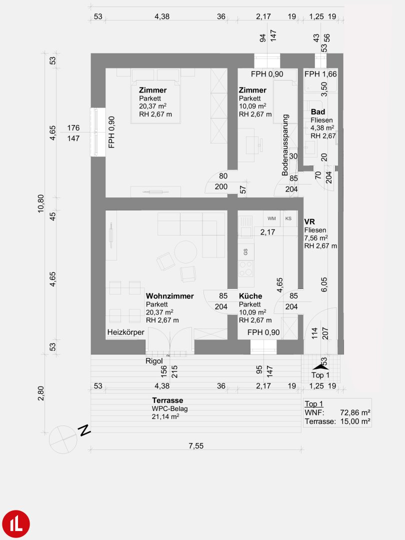 Haus zur Miete 720 € 3 Zimmer 72 m²<br/>Wohnfläche Maria-Lanzendorf 2326